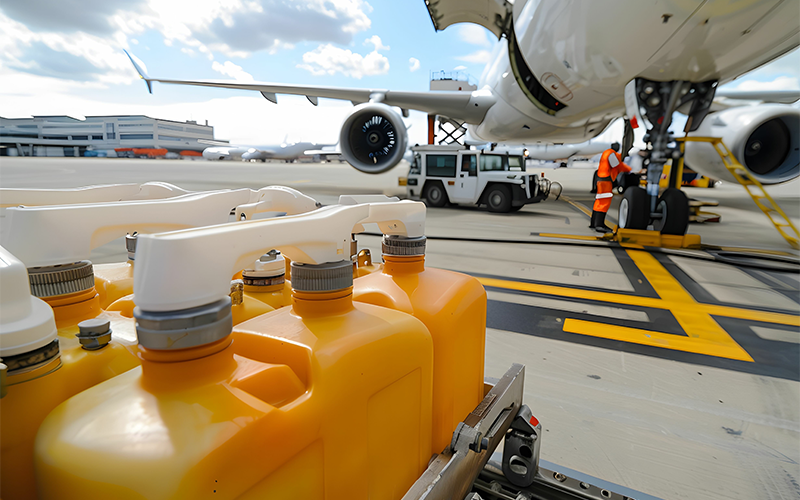 Beef cattle_72ppi ContentBody Image Refueling airplane on tarmac.